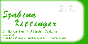 szabina kittinger business card